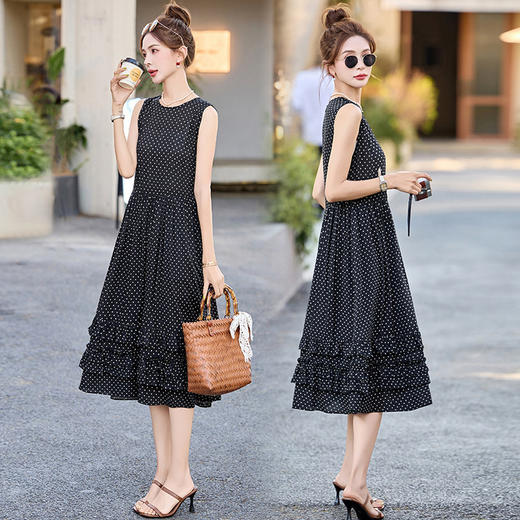 时尚波点，无袖背心连衣裙 &M50071 商品图1