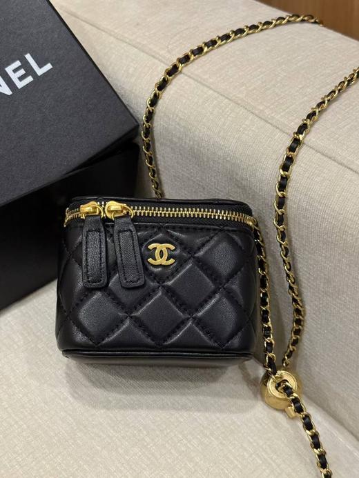 小香风金球链条盒子包口红包迷你羊皮小包包女新款菱格单肩斜挎包 商品图2