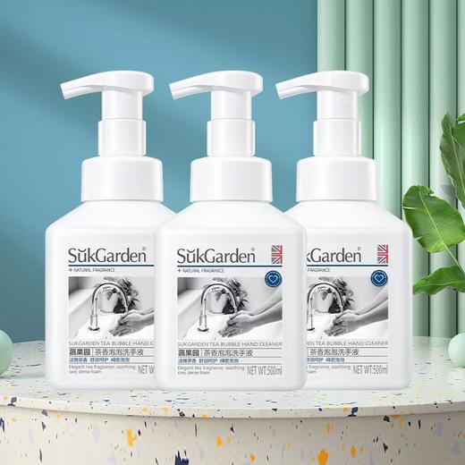 【蔬果园茶香泡泡洗手液】 泡泡按压泵设计 按压出来的泡沫洁白绵密 山茶味清香扑鼻 易冲洗AA 商品图0