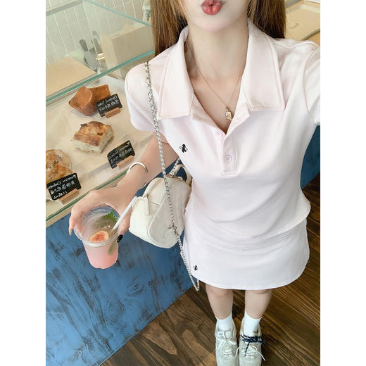 <曾小咸推荐>甜美风polo领T恤半裙套装 商品图1