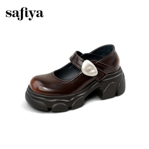 预售|Safiya/索菲娅2025时尚运动厚底增高轻便魔术贴百搭浅口玛丽珍鞋SFD3111174 商品图7