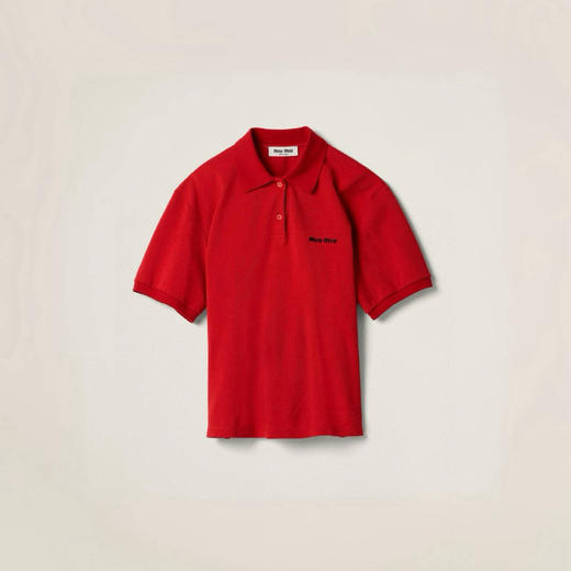 MIU-T 徽标刺绣珠地棉Polo衫 商品图2