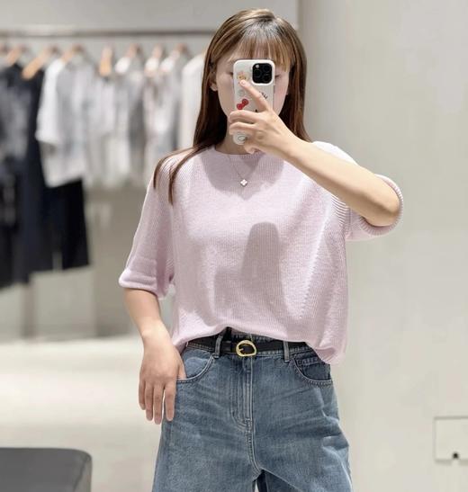 重磅推荐  ic真丝亚麻短袖罩衫   夏日必备   丝麻五分袖针织衫 商品图0