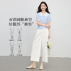 【专属特价】熙世界白色九分阔腿裤女士夏季薄款高腰休闲宽松垂感凉感直筒裤子 商品缩略图3