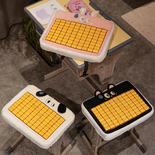 自然醒大眼仔系列加厚麻将席海绵坐垫夏季学生教室专用屁股垫凳子椅子垫子QYL 商品图11