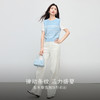 【专属特价】熙世界蓝白条纹针织衫女薄款设计感短袖拼接圆领上衣2025夏季新款 商品缩略图1