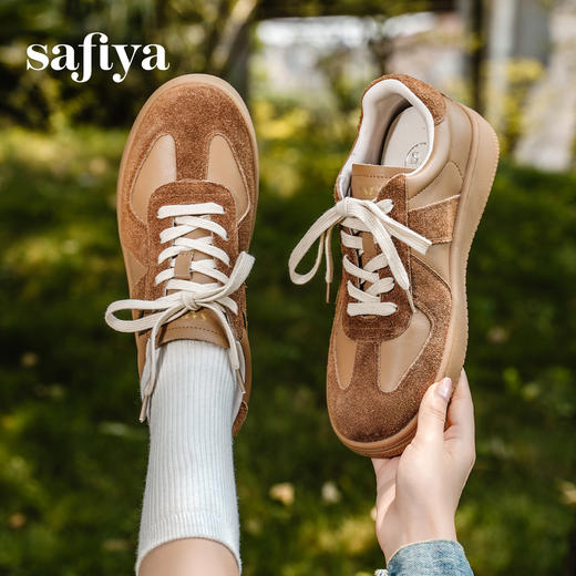 预售|Safiya/索菲娅2025秋冬美拉德复古休闲轻便时尚百搭平底德训鞋SFD3112094 商品图7