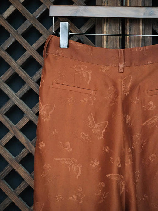 瑕疵|盛唐牡丹| 红云纱竹节扣女裤[特价品](特殊商品不退不换) 商品图3