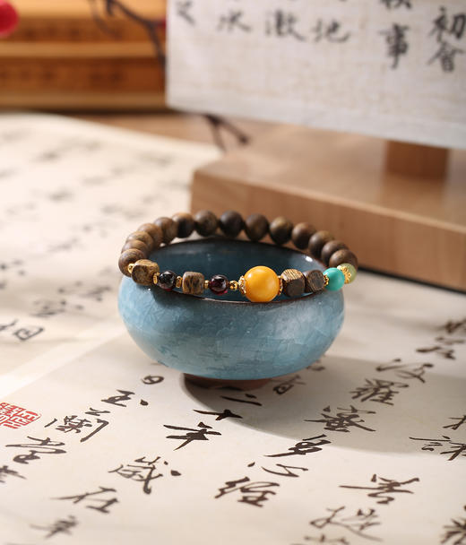 【沉香溯源】松韵榴华沉香手串约8mm棋楠珠约6mm棋楠珠约10mm蜜蜡约6mm菱镁矿约5mm石榴石约6mm和田玉S925银镀金 BCCSDIY04 特殊商品请在收货之后48小时内申请退换货过期不予处理 商品图1