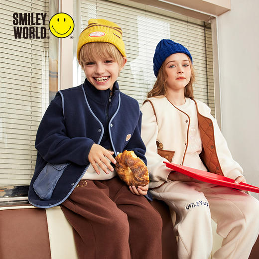 SMILEY WORLD秋冬儿童马甲男女童外套摇粒绒外穿棉马甲S23335J101 商品图4