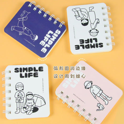 卡通小本子A7侧翻线圈笔记本160页/本 可爱高颜值学生笔记本便携迷你记事本 商品图2
