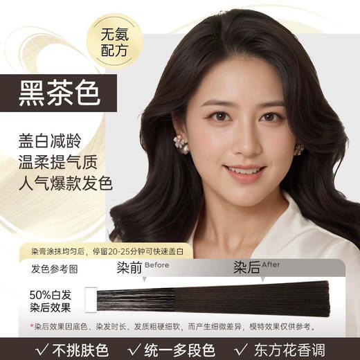 【让染发像洗头一样简单~】OKCS轻松染啫喱瓶装 盖白不沾头皮流行色 自己在家染 中老年染发剂-QA 商品图5