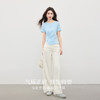 【07/16新品】熙世界设计感掐腰短袖T恤女2025夏季新款不规则褶皱正肩圆领上衣 商品缩略图2
