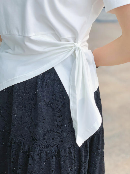 【百图lulu定制】【扭扭乐T恤】V领 扭结 显瘦显高 短袖T恤 商品图5