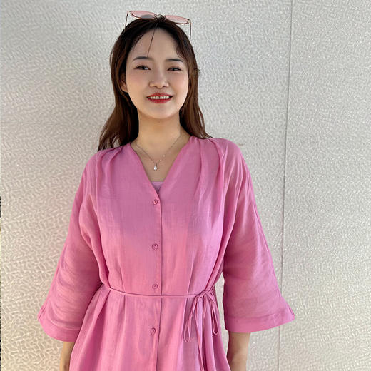 壁虎瑜伽【2507QZ383】提色粉苎麻连衣裙【5天发货】 商品图4