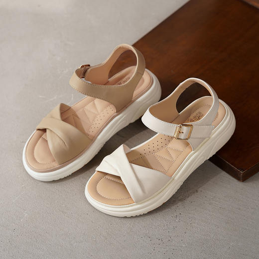 【夏季新款】西村名物2025年夏季新款舒软平底系扣运动凉鞋沙滩凉鞋T25BG20801 商品图2