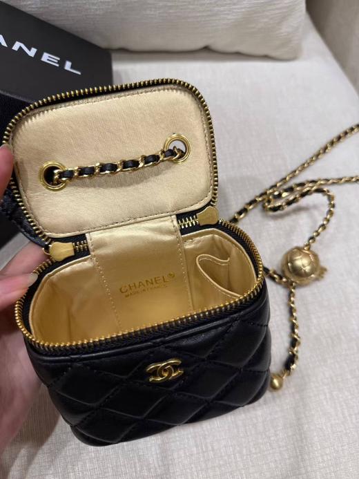 小香风金球链条盒子包口红包迷你羊皮小包包女新款菱格单肩斜挎包 商品图5