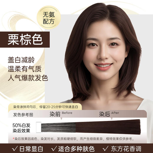 【快速盖白，轻松染发~】OKCS精粹轻松染发膏剂袋装 植物无氨配方自然黑黑茶色 实力遮盖白发男女通用-QA 商品图7