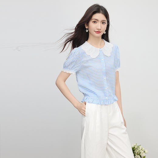 【专属特价】熙世界白色九分阔腿裤女士夏季薄款高腰休闲宽松垂感凉感直筒裤子 商品图4