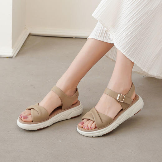 【夏季新款】西村名物2025年夏季新款舒软平底系扣运动凉鞋沙滩凉鞋T25BG20801 商品图1