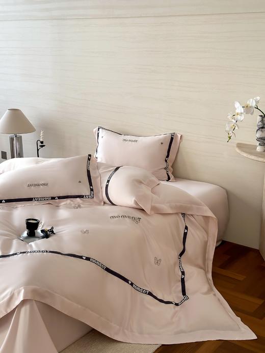 自然醒60支奥地利进口兰精天丝绣花黑边四件套HS 商品图6