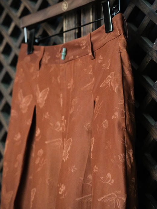 瑕疵|盛唐牡丹| 红云纱竹节扣女裤[特价品](特殊商品不退不换) 商品图2
