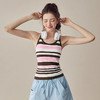 跃牌【美西西系列】2025新款韩版条纹针织工字美背带胸垫健身瑜伽背心BX-2516-23-26-主 商品缩略图1