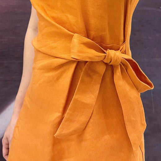 壁虎瑜伽【2507QZ382】扭结亚麻连衣裙【5天发货】 商品图6