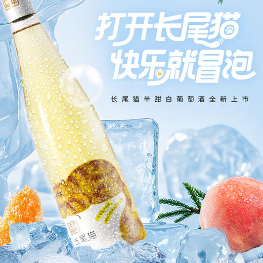 【林允代言】张裕长尾猫莫斯卡托半甜白葡萄酒750ml 商品图1