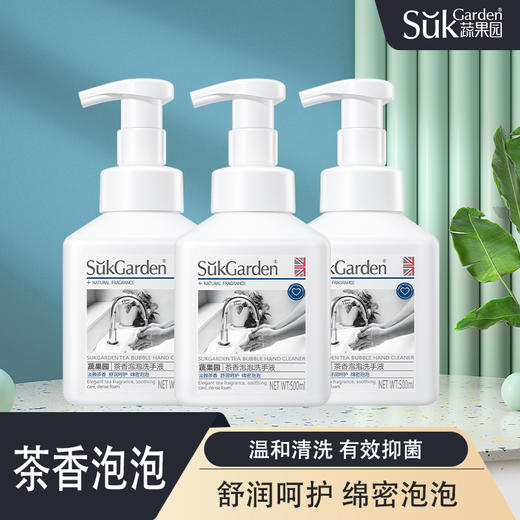 【蔬果园茶香泡泡洗手液】 泡泡按压泵设计 按压出来的泡沫洁白绵密 山茶味清香扑鼻 易冲洗AA 商品图1