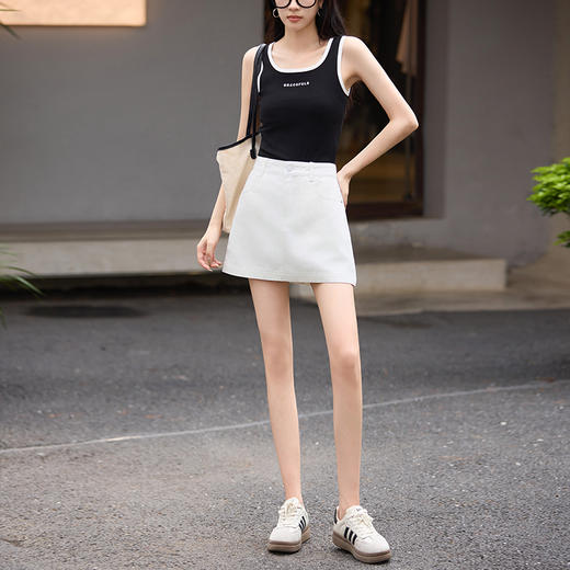 【专属特价】熙世界牛仔半身裙女夏季2025新款百搭高腰显瘦小个子a字包臀短裙 商品图4