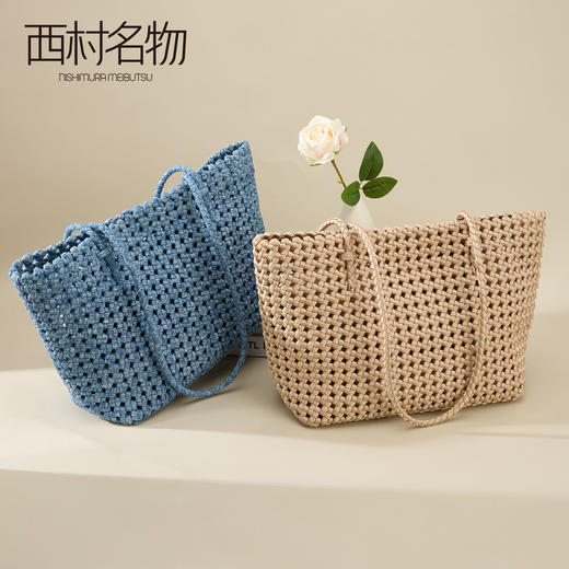 西村名物通勤腋下包2025新款高质感编织包时尚单肩包休闲百搭手提包潮X35CB30731 商品图0