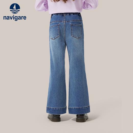 【纳维凯尔】【120-165】Navigare小帆船女童高弹修身阔腿牛仔裤 商品图2