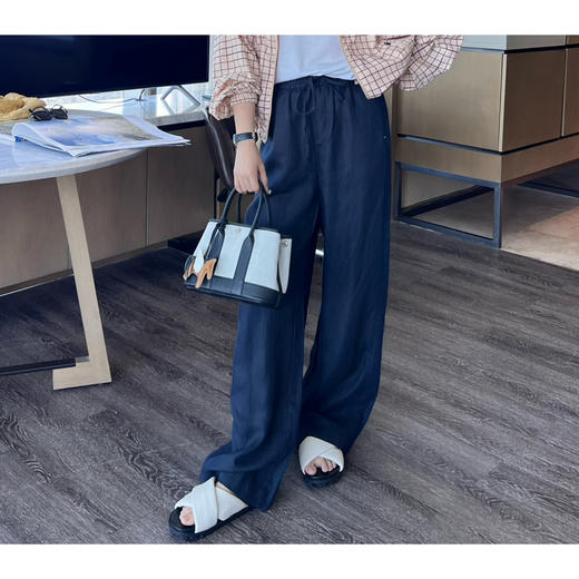 2507305     2色 亚麻抽绳裤 商品图2