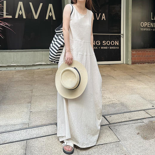 壁虎瑜伽【2507QZ384】文艺复古棉麻背心裙【5天发货】 商品图2