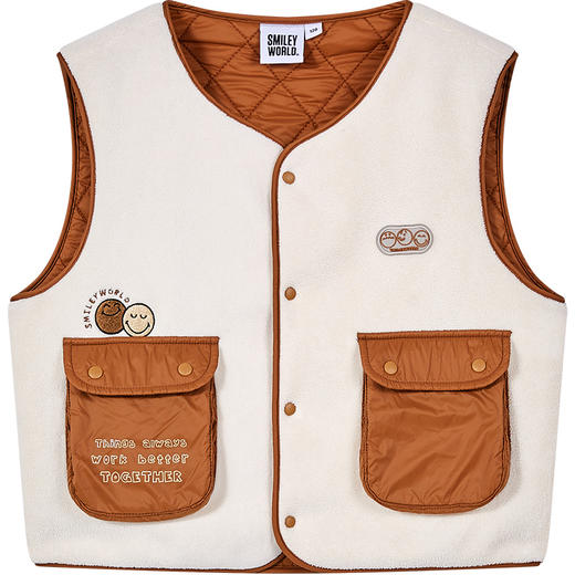 SMILEY WORLD秋冬儿童马甲男女童外套摇粒绒外穿棉马甲S23335J101 商品图5