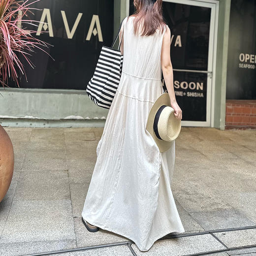 壁虎瑜伽【2507QZ384】文艺复古棉麻背心裙【5天发货】 商品图5