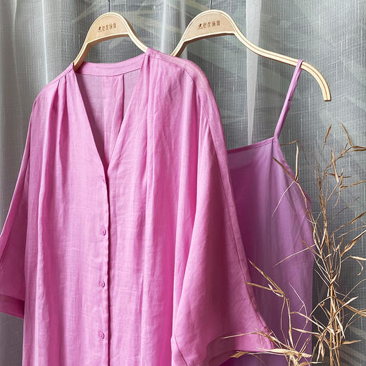 壁虎瑜伽【2507QZ383】提色粉苎麻连衣裙【5天发货】 商品图6