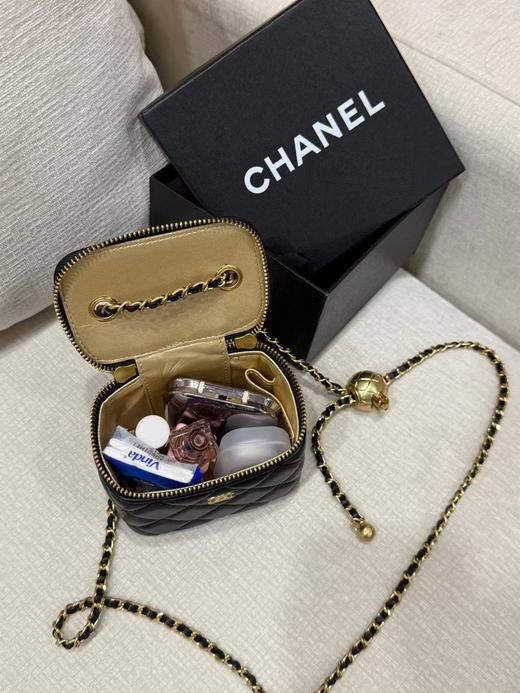 小香风金球链条盒子包口红包迷你羊皮小包包女新款菱格单肩斜挎包 商品图6