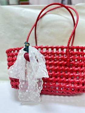 【YW】无忧购夏季超火PVC编织包包大容量海边度假沙滩包红色编织包（截单后3-5天发货）