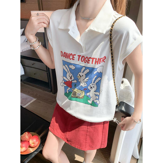 <曾小咸推荐>3.30现货秒杀 ！微信超特价！卡通印花翻领短袖T恤 日常129.99 立减70 秒杀59.99！！ 商品图1