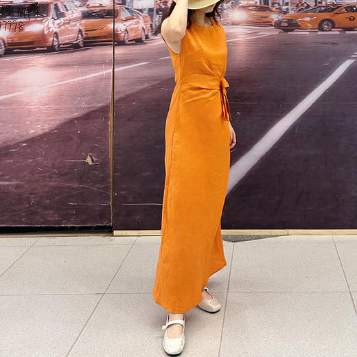 壁虎瑜伽【2507QZ382】扭结亚麻连衣裙【5天发货】 商品图2