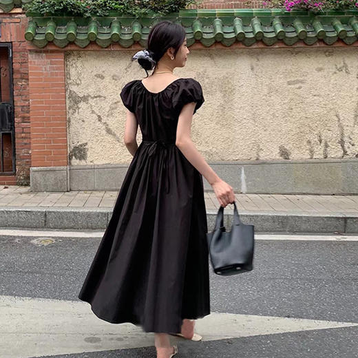 裁缝学苑AS529收腰泡泡袖U领连衣裙女夏季新款系带抽褶裙子打版 商品图5