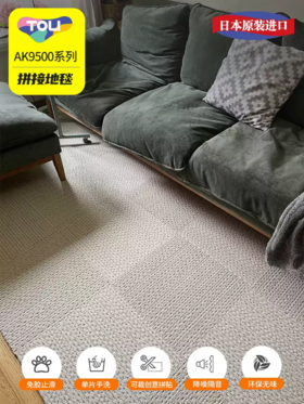 日本东理地毯TOLI进口家用客厅地毯环保可裁剪剑麻质感拼接式地毯