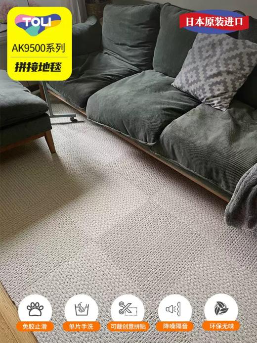 日本东理地毯TOLI进口家用客厅地毯环保可裁剪剑麻质感拼接式地毯 商品图0