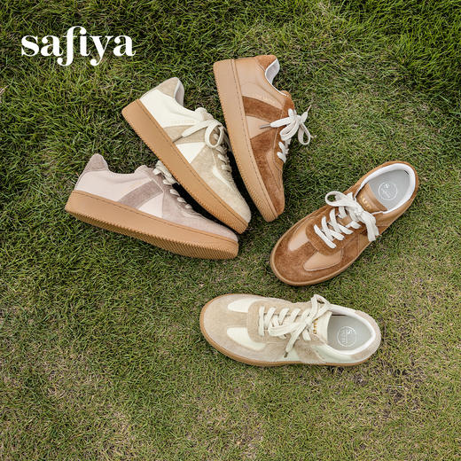 预售|Safiya/索菲娅2025秋冬美拉德复古休闲轻便时尚百搭平底德训鞋SFD3112094 商品图1