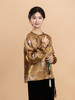 荷言GL 秋居江南 复古烧花质感印花棕黄色上衣复古蝴蝶盘扣 商品缩略图2