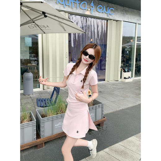 <曾小咸推荐>甜美风polo领T恤半裙套装 商品图3