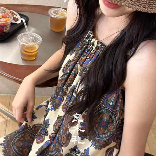 【预售7天】良木礼苎麻印花连衣裙（3565） 商品图1