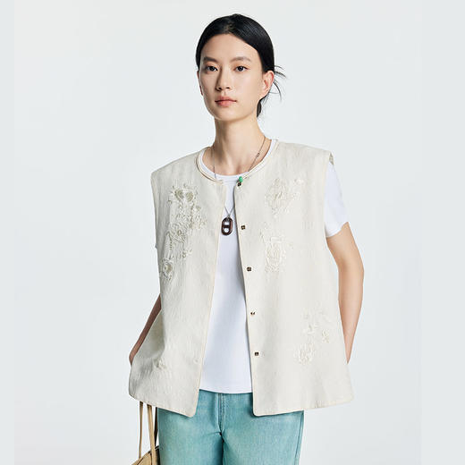 凯喜雅 中式圆领马甲 商品图0